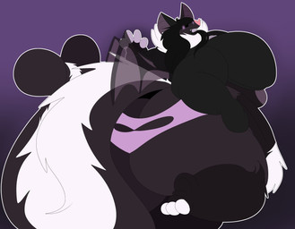 anthro belly big_belly big_breasts big_butt breasts bubble_butt butt clothing fur huge_breasts huge_butt male multicolored_body multicolored_fur overweight overweight_male simple_background solo thick_thighs underwear wide_hips castdraws cast_(castdraws) bat mammal hi_res busty_boy_(lore)