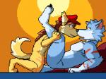 4:3 8-bit anal anal_penetration animated anthro anthro_on_anthro anthro_penetrated anthro_penetrating anthro_penetrating_anthro anvil_position canid canine canis digital_media_(artwork) domestic_dog duo erection from_front_position genitals knot legs_up lying male male/male male_penetrated male_penetrating male_penetrating_male mammal on_back penetration penile penile_penetration penis penis_in_ass pixel_(artwork) pixel_animation sabre_(disambiguation) scar sex short_playtime ventkazemaru
