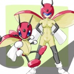 1:1 alternate_species anthro blue_eyes clothing cosplay costume duo female feral generation_2_pokemon human humanized insect_wings ledian low_res mammal nintendo pokemon pokemon_(species) pokemon_costume ranphafranboise wings