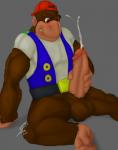 anthro biped bodily_fluids cum cumshot ejaculation erection genital_fluids genitals humanoid_genitalia humanoid_penis male masturbation orgasm penile penile_masturbation penis sitting smile solo ishigray donkey_kong_(series) donkey_kong_64 nintendo chunky_kong ape gorilla haplorhine kong mammal primate digital_media_(artwork) hi_res