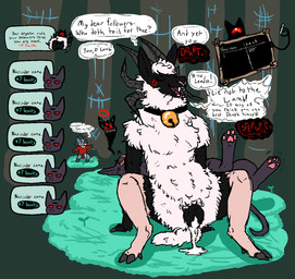 6_horns after_sex ambiguous_gender anthro bell bell_collar black_body black_fur bodily_fluids clothing collar collar_only cross-popping_vein cum cum_in_vagina cum_inside dialogue emoticon eyes_closed female fur gameplay_mechanics genital_fluids genitals grey_body grey_skin group hairless horn leaking_cum lying male multi_horn nude on_back pale_skin penis presenting presenting_vulva pubes robe robe_only scoreboard speech_bubble standing text trio unconscious vulva white_body white_fur white_wool wool_(fur) welcometaco cult_of_the_lamb kinktober kinktober_2025 massive_monster_(studio) follower_(cult_of_the_lamb) lamb_(cult_of_the_lamb) narinder red_crown_(cult_of_the_lamb) bovid caprine domestic_cat domestic_sheep equid equine felid feline felis ghost hairless_cat horse jacob_sheep mammal sheep sphynx_(cat) spirit 2025 english_text hi_res