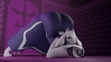 2_horns anthro ass_up big_breasts big_butt breasts butt clothing eyewear female fur glasses horn huge_butt inside jack-o'_pose long_ears pose robe scut_tail short_tail smile solo tail white_body white_fur toboredtoexist_(artist) dogzeela_(modeler) undertale_(series) toriel boss_monster_(undertale) bovid caprine goat mammal 16:9 3d_(artwork) 4k absurd_res digital_media_(artwork) hi_res widescreen