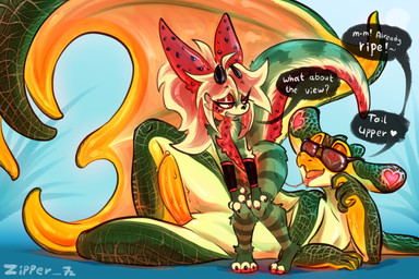ambiguous_fluids animal_genitalia anthro beverage bodily_fluids butt dialogue dripping duo erection eyewear female femboy food fruit fur genital_fluids genital_slit genitals glowing hair heart_symbol juice_(beverage) leaking_precum looking_at_another looking_back looking_pleasured male male/female melon nude open_mouth penis plant precum presenting presenting_vulva raised_tail reflection simple_background smile smiling_at_another smiling_at_partner speech_bubble sunglasses sweat sweatdrop sweaty_butt sweaty_genitalia tail text thick_thighs tongue vaginal_fluids vulva watermelon watermelon_juice watermelon_juice_string watermelon_pattern zipper_7z mythology nami_(zipper_7z) penta_(cum.cat) canid canine dragon fox mammal mythological_creature mythological_scalie scalie 3:2 digital_media_(artwork) english_text hi_res translated