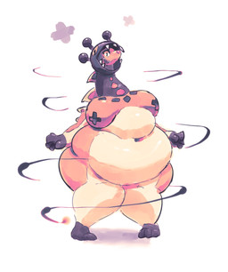 3_toes anthro belly belly_folds big_belly big_breasts biped black_head black_neck breasts countershading feet female female_anthro fur gloves_(marking) horn huge_belly knock-kneed long_neck markings navel nipple_tape nude nude_anthro nude_female obese obese_anthro obese_female orange_body orange_fur ossicone overweight overweight_anthro overweight_female pasties solo standing tape toes wide_hipped_anthro wide_hipped_female wide_hips yellow_belly yellow_body yellow_countershading miluinaoxie nintendo pokemon farigiraf generation_9_pokemon giraffid mammal pokemon_(species) 2022 hi_res