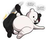 all_fours anthro balls big_butt butt butt_jiggle butt_slap dialogue genitals huge_butt imminent_facesitting jiggling looking_at_viewer male presenting presenting_hindquarters slap solo spanking spanking_self talking_to_viewer taunting tepigfan101 danganronpa spike_chunsoft monokuma bear mammal hi_res