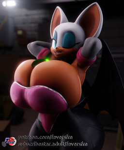 anthro armwear bat_wings between_breasts big_breasts blue_eyeshadow breasts chaos_emerald cleavage clothed clothing elbow_gloves eyelashes eyeshadow female gem gloves green_chaos_emerald hair hands_behind_head handwear huge_breasts looking_at_viewer makeup membrane_(anatomy) membranous_wings object_between_breasts one_eye_closed raised_arm short_hair smile solo teeth text white_hair wings feversfm valorlynz_(modeler) sega sonic_the_hedgehog_(series) rouge_the_bat bat mammal 2026 3d_(artwork) absurd_res digital_media_(artwork) hi_res url
