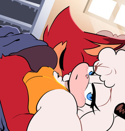 anthro black_horn blue_eyes blush breasts clothing duo eyebrows eyelashes eyes_closed female fur half-closed_eyes holding_another horn looking_at_viewer male male/female narrowed_eyes raised_eyebrow red_body red_fur selfie shirt sleeping t-shirt tank_top topwear white_body white_fur wool_(fur) yellow_clothing yellow_shirt yellow_tank_top yellow_topwear quavernsfw idw_publishing sega sonic_the_hedgehog_(comics) sonic_the_hedgehog_(idw) sonic_the_hedgehog_(series) gadget_the_wolf lanolin_the_sheep_(sonic) bovid canid canine canis caprine mammal sheep wolf 2025 hi_res