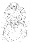 abs anal anal_penetration anthro bodily_fluids butt butt_from_the_front clenched_teeth cum cum_in_ass cum_inside doggystyle duo eyes_closed from_behind_position front_view fur genital_fluids male male/male male_penetrated male_penetrating male_penetrating_male muscular muscular_anthro muscular_male nipples nude nude_anthro nude_male obscured_penetration pecs penetration penile penile_penetration penis_in_ass sex striped_body striped_fur stripes sweat teeth orange-lin lifewonders tokyo_afterschool_summoners macan_(tas) nomad_(tas) felid mammal pantherine tiger monochrome