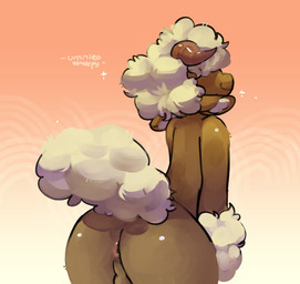 anthro anus ass_up male solo standing wool_hair untitledsheepy puffy_(untitledsheepy) bovid caprine mammal sheep absurd_res hi_res