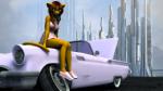 anthro biped bottomwear car city city_background clothed clothed_anthro clothed_female clothing female female_anthro footwear hair low-angle_view miniskirt on_hood outside shirt shoes skirt smile solo tank_top topwear vehicle kawaoneechan letrune domestic_cat felid felin feline felis mammal 16:9 2016 3d_(artwork) digital_media_(artwork) hi_res shaded soft_shading widescreen