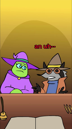 abs ambiguous_gender anthro beak black_body black_fur blood blue_clothing blue_eyes blue_sclera blue_shirt blue_topwear bodily_fluids book breaking_the_fourth_wall brown_body brown_clothing brown_ears brown_feathers brown_fur brown_hat brown_headwear clothed clothed_anthro clothed_female clothed_male clothing desk dialogue english_accent feathers female female_anthro fight frown fully_clothed fully_clothed_anthro fully_clothed_female fully_clothed_male fur furniture gradient_background green_body green_text grey_body grey_fur grey_hood group hat headgear headwear hug humor insane jacket looking_at_another male multicolored_body multicolored_fur muscular new_york_accent open_mouth orange_clothing orange_jacket orange_sclera orange_shirt orange_topwear pecs pink_text purple_beak red_comb_(anatomy) red_text scared shirt simple_background smashing southern_accent table tail talking_to_another tan_clothing tan_jacket tan_topwear teal_tail teeth text topwear two_tone_body two_tone_fur unimpressed witch_hat yellow_beak shoocharu mace_of_hearts richieatthehelm thegreat_andini legends_of_avantris root_(game) bitsy_(legends_of_avantris) booker_(legends_of_avantris) grumley_(legends_of_avantris) jean_claude_(legends_of_avantris) peggy_(legends_of_avantris) amphibian avian bird canid canine canis chicken domestic_dog frog galliform kangaroo macropod mammal marsupial molosser mouse murid murine phasianid procyonid pug raccoon rodent small_molosser toy_dog 2025 2d_animation 9:16 adobe_animate_(artwork) animated digital_media_(artwork) english_audio english_text hi_res long_playtime sound video voice_acted