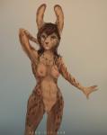 anthro breasts female front_view fur hair looking_at_viewer nipples nude simple_background solo standing alex-dep-998 felid feline hybrid lagomorph leporid mammal rabbit serval digital_media_(artwork) digital_painting_(artwork) hi_res portrait three-quarter_portrait