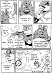 anthro canid canine canis clothing comic crocodile crocodilian dialogue english_text felid femboy greyscale hi_res hoshi_(a_side) humor jockstrap lion magic magic_user male mammal monochrome muscular pantherine raccoon_dog reagan700 reptile scalie slightly_chubby tanuki text underwear wolf