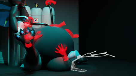 air_inflation animal_genitalia anthro balls belly belly_expansion belly_inflation big_belly black_sclera blue_eyes blue_pawpads blue_penis bodily_fluids claws close_to_bursting cum erection expansion feet foot_grab fur genital_fluids genitals grey_balls grey_body holding_mouth_shut holding_muzzle hose hose_in_mouth hose_inflation huge_belly hyper hyper_belly hyper_inflation imminent_popping inflated_belly inflation male membrane_(anatomy) nude pawpads penis solo toes white_body white_fur wings vaqueroserg capcom european_mythology monster_hunter mythology sidro_(renrir) dragon flying_wyvern mythological_creature mythological_scalie nargacuga scalie 16:9 3d_(artwork) digital_media_(artwork) hi_res widescreen