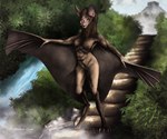 anthro aztec bat_wings breasts claws female genitals looking_at_viewer membrane_(anatomy) membranous_wings nipples nude outside pussy pyramid solo stairs waterfall wings smexyoryx bat leaf-nosed_bat mammal microbat spectral_bat vampire_bat yangochiropteran