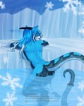 anthro female ice pose snow solo tail text water icy-marth semura_(character) hi_res pinup url