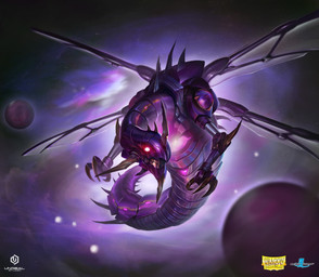 3_fingers 4_wings ambiguous_gender bared_teeth claws fangs feral fingers glistening glistening_body glowing glowing_eyes insect_wings legless logo machine metallic_body multi_wing outside planet purple_body red_eyes segmented_body solo space spiked_tail spikes spikes_(anatomy) tail teeth text wings andicahyow dragon_shield mythology dragon mythological_creature mythological_scalie robot robot_feral scalie 2024 absurd_res digital_media_(artwork) english_text hi_res official_art watermark