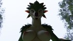 breasts female green_body green_scales nipples scales neo_nakamura capcom monster_hunter rath_wyvern rathian 16:9 3d_(artwork) 4k absurd_res digital_media_(artwork) hi_res widescreen