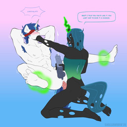 1_horn 5_toes abs anal anal_penetration animal_genitalia animal_penis anthro anthro_on_anthro anthro_penetrated anthro_penetrating anthro_penetrating_anthro anthrofied armpit_hair balls bareback black_body blindfold blue_balls blue_eyes blue_hair blue_penis blue_perineum blue_sheath blue_tail blush blush_lines bodily_fluids body_hair bound butt crossgender cum cum_in_ass cum_inside darkened_balls darkened_genitalia darkened_perineum darkened_sheath deception duo ejaculation equine_genitalia equine_penis erection feet from_front_position ftm_crossgender genital_fluids genitals glowing gradient_background green_eyes green_hair green_tail grey_nipples grin hair hair_size_difference hand_on_penis handjob handjob_while_penetrating holding_penis horn humanoid_feet infidelity kneeling knot knotted_penis legs_tied levitation long_hair magic magic_user male male/male male_penetrated male_penetrating male_penetrating_male medial_ring medium_hair motion_lines muffled muscular muscular_anthro muscular_male nipples nude one_eye_closed pecs penetration penile penile_penetration penis penis_in_ass perineum pink_penis plantigrade sex sheath simple_background smile soles speech_bubble spread_legs spreading surprised sweaty_head tail talking_to_another talking_to_partner telekinesis text toes vein veiny_penis white_body shallowwin friendship_is_magic hasbro my_little_pony mythology queen_chrysalis_(mlp) shining_armor_(mlp) changeling_(mlp) equid equine mammal mythological_creature mythological_equine unicorn 1:1 artist_name digital_drawing_(artwork) digital_media_(artwork) english_text full-length_portrait hi_res portrait