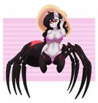 bikini black_hair breasts chelicerae cleavage clothed clothing female hair hat headgear headwear jackknife_chelicerae red_eyes solo sun_hat swimwear two-piece_swimsuit re-sublimity-kun dungeons_and_dragons hasbro my_little_pony wizards_of_the_coast charlotte_silk_(oc) fan_character arachnid arachnid_taur araneomorph arthropod arthropod_taur black_widow_spider drider equid equine horse humanoid_taur hybrid mammal pony spider spider_taur spiderpony taur theridiid widow_spider 2017 digital_media_(artwork) hi_res shaded