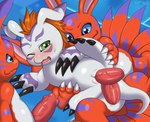 anal anal_penetration animal_genitalia bandai_namco blush digimon digimon_(species) double_penetration elecmon feral forced gang_rape gangbang genital_slit genitals gomamon group group_sex male male/male penetration penile penis rape sex slimefur slit_penetration slit_play