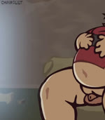 anthro balls belly belly_grab big_legs bodily_fluids clothed clothing controller ears_up electronics fatpad furniture gaming genital_fluids genitals gordon_(chunkolilt) hair hair_over_eye holding_object hole_in_clothing lazy male messy messy_room musk musk_clouds navel no_underwear on_sofa overweight peeing peeing_on_furniture peeing_on_ground penis pig_nose shirt sitting sitting_on_sofa slob small_penis smelly snaggle_tooth sofa solo t-shirt television topwear urine urine_on_ground video_game_reference chunkolilt domestic_pig mammal suid suine sus_(pig) warthog animated no_sound webm