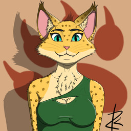 anthro asymmetrical_clothing big_breasts blue_eyes breasts chest_tuft clothing dipstick_ears ear_markings female footprint fur inner_ear_fluff markings multicolored_body multicolored_ears pawprint smile smiling_at_viewer solo spots spotted_body spotted_fur stretched_clothing teeth teeth_showing tight_clothing tuft whiskers zk-fur mariposa_(zk-fur) felid leopard mammal pantherine 1:1 absurd_res bust_portrait hi_res portrait shaded