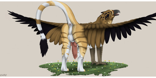 anus balls beak butt claws digitigrade erection feathered_wings feathers feral finger_claws fur genitals grass knot knotted_penis looking_at_viewer male penis perineum pink_anus pink_knot pink_penis plant presenting presenting_anus presenting_hindquarters quadruped raised_tail solo tail white_body white_fur wings yellow_body yellow_fur kehreazerith mythology teldron_(dagor) avian gryphon mythological_avian mythological_creature absurd_res hi_res