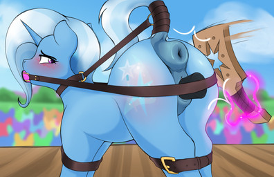 anatomically_correct anatomically_correct_anus anus audience bdsm big_butt blue_body blurred_background blush bondage bound butt butt_slap crowd detailed_background dildo dildo_in_vagina dildo_insertion equine_anus exhibitionism female female_feral female_focus feral fixed_dildo fixed_toy gag gagged genitals group horn humiliation looking_back magic masochism masturbation outside paddling penetration public public_humiliation public_masturbation puffy_anus purple_eyes quadruped reddened_butt sex_toy sex_toy_in_vagina sex_toy_insertion slap solo_focus spanking tail toying_self vaginal vaginal_masturbation vaginal_penetration vulva czu friendship_is_magic hasbro my_little_pony mythology trixie_(mlp) equid equine horse mammal mythological_creature mythological_equine pony unicorn 2026 absurd_res digital_drawing_(artwork) digital_media_(artwork) hi_res