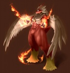 anthro anthrofied feathered_wings feathers fire male pokemorph solo wings biri riot41 nintendo pokemon avian bird blaziken generation_3_pokemon pokemon_(species) warm_colors