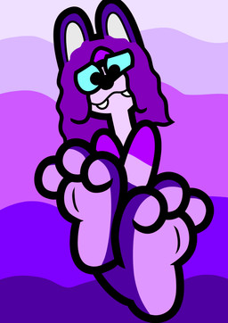 anthro eyewear feet foot_fetish foot_focus glasses hair karatoons long_hair male padded_soles paws plantigrade solo toony karadical kara canid canine fox mammal absurd_res hi_res