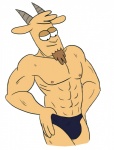 abs anthro biceps bulge caprine facial_hair fur goat goatee male muscles nipples pecs pose regular_show solo speedo standing swimsuit thomas topless underwear unknown_artist
Rating: Questionable
Score: 2
User: Pokelova
Date: January 11, 2014