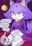 anthro blaze_the_cat breasts clothed clothing dialogue domestic_cat english_text felid feline felis female frown hi_res hypnosis kneeling mammal mind_control offscreen_character saltorii sega solo sonic_the_hedgehog_(series) text watermark