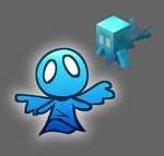 ambiguous_gender blue_body blue_wings featureless_hands glowing glowing_body grey_background legless mouthless noseless simple_background solo white_eyes wings nanodude78 microsoft minecraft mojang xbox_game_studios allay humanoid reference_image