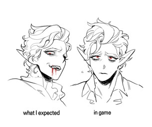 bite_mark bite_mark_on_neck blood blood_on_face blood_on_mouth bodily_fluids fanged_bite_mark fanged_bite_mark_on_neck hair humanoid_pointy_ears male not_furry pointy_ears red_eyes scar solo text white_hair gotgamewhere baldur's_gate baldur's_gate_3 bioware dungeons_and_dragons electronic_arts hasbro larian_studios wizards_of_the_coast astarion_(baldur's_gate) elf humanoid vampire english_text headshot_portrait portrait