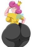 big_butt biped bottomwear breasts butt clothed clothing crown female hair headgear huge_butt mature_female pants pupils shirt simple_background solo thick_thighs three-quarter_view topwear wings mechspazer nickelodeon the_fairly_oddparents wanda_(fop) fairy absurd_res hi_res