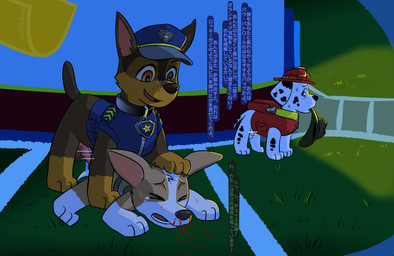 abuse blood bodily_fluids clothed clothed_feral clothing duo feral forced ineffective_censorship male male/male nosebleed questionable_consent rape sex text toony young inubashiri paw_patrol chase_(paw_patrol) marshall_(paw_patrol) tracker_(paw_patrol) canid canine canis dalmatian domestic_dog german_shepherd herding_dog mammal pastoral_dog welsh_corgi censored hi_res japanese_text translation_request
