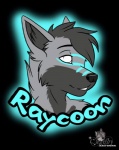 glowing male neon no_pupils solo ceruby raycoon canid canine canis mammal wolf headshot_portrait portrait