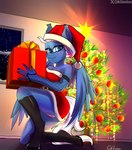 anthro breasts camel_toe female gift holidays solo wings caliluminos christmas mythology pegapet equid equine mammal mythological_creature mythological_equine pegasus absurd_res hi_res tagme