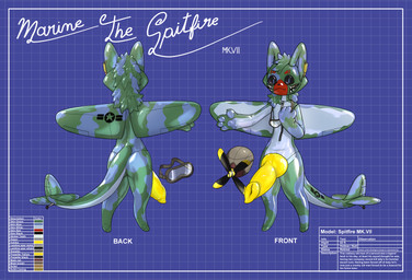 4_fingers aircraft anthro big_butt big_penis black_sclera blue_background blue_pawpads bullet butt camo clothing ear_piercing erection eyewear facial_markings fingers genitals goggles green_body head_markings knot knotted_penis latex looking_at_viewer machine male markings muzzle_(marking) nude pawpads penis piercing propeller roundel simple_background skinsuit solo text tight_clothing vehicle wings yellow_penis zipper liltigerflare trapizoid aerocats project_c.a.t.s marine_the_spitfire animate_inanimate domestic_cat felid feline felis living_aircraft living_clothing living_machine living_vehicle mammal absurd_res digital_media_(artwork) english_text hi_res model_sheet