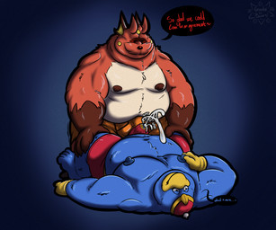anthro barefoot belly boxer_briefs bulge bulge_frottage claws clothed clothed_sex clothing detailed_bulge dialogue duo erection erection_under_clothing facial_hair fangs feet frottage frottage_through_clothing fur genital_outline gloves hands_on_legs handwear male male/male moobs mostly_nude mustache navel nipples overweight overweight_anthro overweight_male penile penis_outline penises_touching sex speech_bubble teeth text underwear underwear_only underwear_sex gorochuinboxers beta_pokemon_games kirby_(series) nintendo pokemon bub_(gorochuinboxers) king_dedede avian beta_pokemon_(species) bird generation_1_pokemon gorochu penguin pokemon_(species) 2026 6:5 absurd_res colored digital_drawing_(artwork) digital_media_(artwork) english_text hi_res