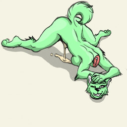 all_fours anthro ass_up bloodless bodily_fluids breast_rest breasts detachable detachable_head female genital_fluids gore gore_focus headless looking_at_viewer modular one_eye_closed simple_background smile smiling_at_viewer solo tan_background wink winking_at_viewer yellow_body beebeesba european_mythology irish_mythology mythology canid canine canis domestic_dog dullahan mammal 1:1 2025 halftone hi_res