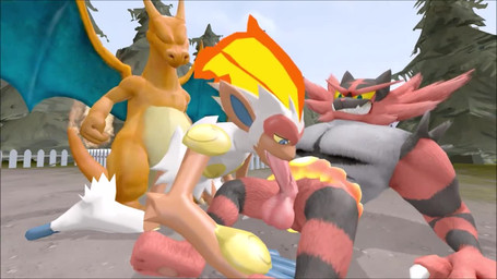 2_horns all_fours anal anal_penetration animal_genitalia anthro anthro_on_anthro anthro_penetrated anthro_penetrating anthro_penetrating_anthro balls big_balls big_penis black_body black_eyes black_fur black_stripes blue_body blue_eyes bouncing_balls claws doggystyle erection face_fucking fangs fellatio feral finger_claws fire flaming_hair forest from_behind_position fur genital_slit genitals grey_body grey_fur grin group group_sex half-closed_eyes horn interspecies irrumatio looking_at_another looking_down lying male male/male male_penetrated male_penetrating male_penetrating_male membrane_(anatomy) membranous_wings multiple_angles narrowed_eyes on_back on_ground oral orange_body orange_fur orange_horn orange_scales outside penetration penile penile_penetration penis penis_in_ass penis_in_mouth plant pseudo_hair pupils red_balls red_body red_fur red_nose red_penis scales sex sharp_teeth smile spitroast standing striped_body striped_fur stripes tail tan_body tan_claws tan_scales teeth tree white_body white_fur wings yellow_sclera charzcavern mythology nintendo pokemon charizard dragon felid generation_1_pokemon generation_4_pokemon generation_7_pokemon incineroar infernape mammal mythological_creature mythological_scalie pokemon_(species) primate scalie 16:9 2022 3d_(artwork) 3d_animation animated digital_media_(artwork) long_playtime no_sound source_filmmaker_(artwork) video widescreen