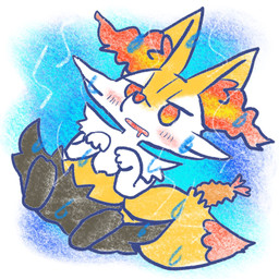 ambiguous_anthro ambiguous_gender anthro biped blush bodily_fluids digitigrade dipstick_tail drooling dutch_angle food front_view markings no_pupils object_in_tail open_mouth saliva shrimp_(food) sitting snout solo sweat sweatdrop tail tail_markings text annyui0611 nintendo pokemon braixen canid generation_6_pokemon mammal pokemon_(species) 1:1 2022 digital_drawing_(artwork) digital_media_(artwork) english_text full-length_portrait hi_res japanese_description portrait translated_description