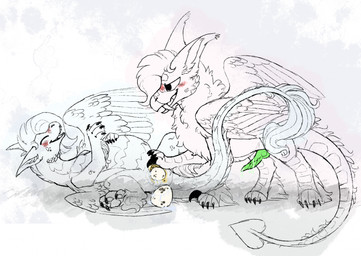 anus belly big_belly blush bodily_fluids butt claws cum cum_inside duo egg erection female feral fur genital_fluids genitals male male/female nude open_mouth oviposition pregnant pregnant_female presenting simple_background smile tail tongue tongue_out vaginal vulva wings infernette european_mythology mythology dragon mythological_creature mythological_scalie scalie western_dragon 2025 digital_media_(artwork) hi_res sketch