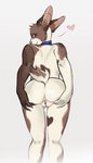 anthro bald big_butt butt butt_focus collar female fur genitals looking_at_viewer markings multicolored_body multicolored_fur nails nude pose pussy rear_view short_tail smile smiling_at_viewer smirk smirking_at_viewer solo spots spotted_body spotted_fur spotted_markings spread_pussy spreading tail tomboy wide_hips kantoku lagomorph leporid mammal rabbit colored full-length_portrait hi_res line_art pinup portrait shaded