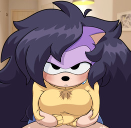 anthro big_breasts blush bodily_fluids bottomwear breast_play breasts clothed clothed_sex clothing duo female first_person_view fur genital_fluids hair looking_at_viewer male male/female purple_body purple_fur purple_hair sex sweat sweatdrop sweater titfuck titfuck_under_clothes topwear turtleneck four-pundo dic_entertainment sega sonic_the_hedgehog_(series) sonic_underground tamers12345's_sonic_underground queen_aleena_hedgehog eulipotyphlan european_hedgehog hedgehog mammal digital_media_(artwork) hi_res