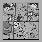 anthro balls big_breasts blush bodily_fluids breasts cum cum_in_mouth cum_inside duo female genital_fluids genitals gynomorph huge_breasts intersex intersex/female nipples nude oral penis saliva degooed mario_bros nintendo birdo_(character) birdo goomba 1:1 comic hi_res monochrome