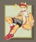 anthro band-aid bandage blush collar male solo surprise young joeyzliaotang canid canine mammal hi_res