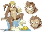 anthro athletic athletic_anthro athletic_humanoid athletic_male banana basic_sequence featureless_crotch food fruit goo_transformation latex male pecs plant simple_background solo three_frame_image three_frame_sequence transformation transformation_sequence lizardman_(artist) humanoid mammal primate sequence